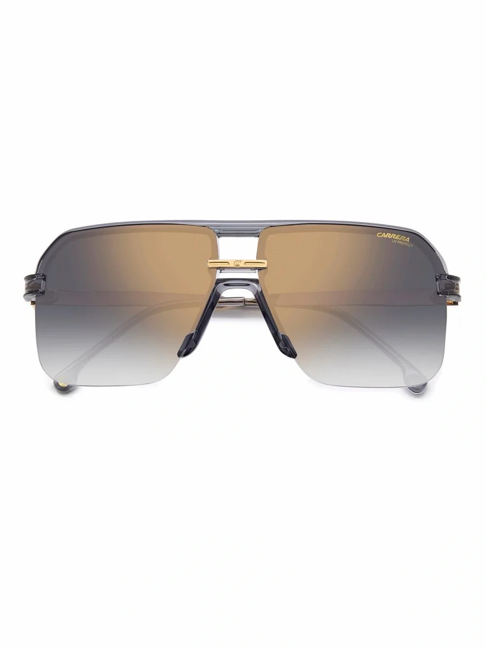 New Carrera 1066/S KB7FQ Men's Shield Sunglasses in Brown and Gold Authentic